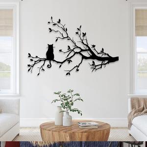 Forme ronde fer métal mur Art décoration murale pour entrée salon décoration feuille noire Design tenture murale Arts - Product Image 6