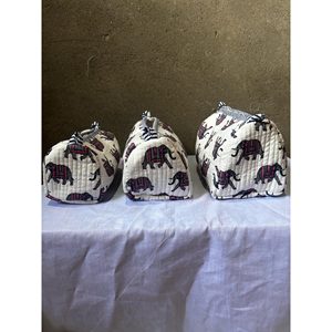 Ensemble de 3 pochettes de toilette en textile à motifs animaliers avec fermeture éclair, design pratique et amusant pour le rangement (petite capacité) - Product Image 1