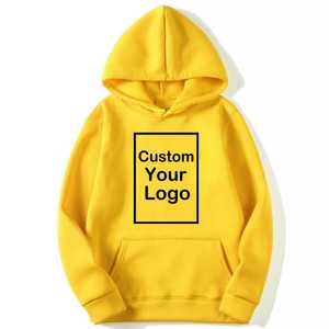 Sudaderas con capucha de manga larga con estampado personalizado sólido para hombre y mujer, ropa informal holgada, 100% algodón, bordado antiretráctil - Product Image 1