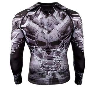 Sublimación personalizada impresa UPF 50 manga larga MMA surf Rash Guard para hombres para ropa de gimnasio precio razonable servicio OEM - Product Image 2