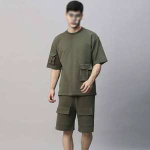 Ventes en gros OEM sur mesure Nouveauté été Respirant Grande taille Jogging Sportswear Gym Ensemble de survêtement Shorts 2 pièces Ensembles de t-shirts pour hommes - Product Image 3