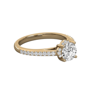 Bague solitaire en or 10 carats avec diamant rond brillant pour femme - Product Image 2