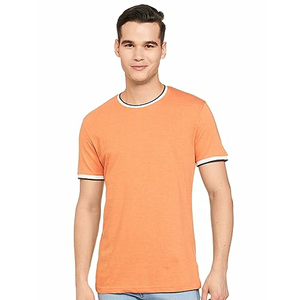 Camiseta informal de manga corta para hombre, camiseta personalizada con ribete en contraste, cuello redondo, camisetas ajustadas transpirables a la moda para hombre - Product Image 2