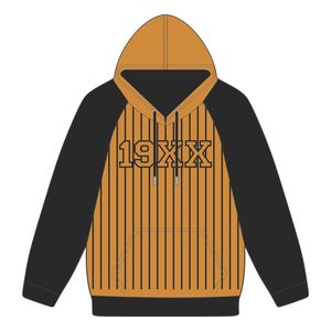 Sweat à capuche Alpha APA brodé Premium Old Gold & Black Raglan Sleeves Pinstripe Design Greek Fraternity Apparel Divine Nine 190X - Product Image 3