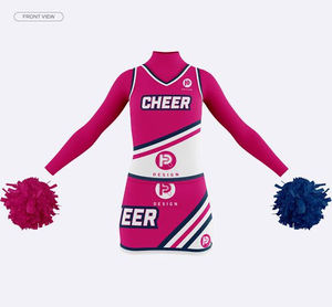 ชุดเชียร์ลีดเดอร์ราคาโรงงาน ปรับแต่งได้ พิมพ์ลายด้วยความร้อน ผ้าโพลีเอสเตอร์ 180 กรัม ชุดสำหรับผู้ใหญ่ รับผลิตแบบ OEM - Product Image 2