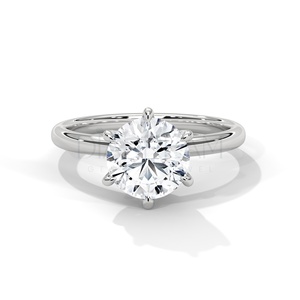 Bague en argent sterling 925 avec diamant solitaire pour femme en diamant de taille ovale cultivé avec clarté VVS dans un nouveau style à la mode - Product Image 2