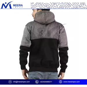 Mode hommes à capuche pull décontracté sweat à manches longues Streetwear polaire doublé vêtements d'hiver chauds avec capuche à cordon - Product Image 3