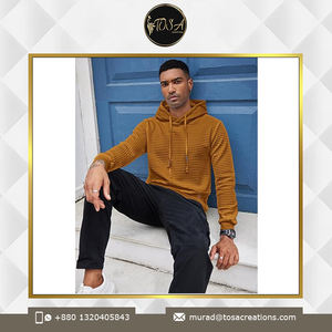 เสื้อสเวตเตอร์ผ้าฝ้าย100% มีฮู้ดสำหรับผู้ชายแห้งเร็วเสื้อฮู้ดผ้าถักสำหรับฤดูหนาวเข้ารูปปกติ - Product Image 2