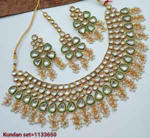 <b>INDIAN</b> TRADITIONAL and FASHIONABLE COPPER JEWELLERY BRIDAL WEDDING JEWELLERY <b>SET</b> for WOMEN EARRINGS and <b>NECKLACE</b> <b>SET</b> - Product Image 4