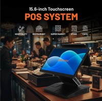Sistem POS Sentuh All-in-One Layar Ganda 15,6 Inci Berkinerja Tinggi dengan Layar Lipat untuk Kedai Kopi & Perhotelan