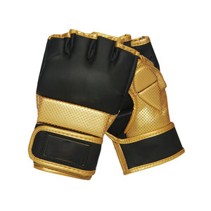High Quality MMA <b>Gloves</b> Bulk Custom Printed PU Material <b>Moisture</b> Wicking Hook Loop Closure Embroidery Branding Services Unisex - Product Image 1