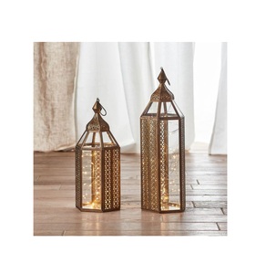 Customized Shape Moroccan Style <b>Gold</b> <b>Lantern</b> Exclusive Quality Metal Cutout Candle Lamp for Home Decoration Competitive Price - Product Image 1