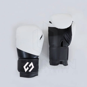 Gants de boxe en cuir de haute qualité Pakistan OEM HANAN INDUSTRIES HE-1402 - Conception personnalisée de paume en maille respirante, longueur poignet - Product Image 3