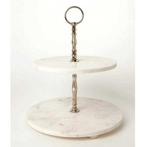 Vente chaude Acacia Bois & Métal Rode type de remise en gros forme ronde 2 niveaux faits à la main avec la meilleure qualité ustensiles de cuisine support à gâteau - Product Image 6