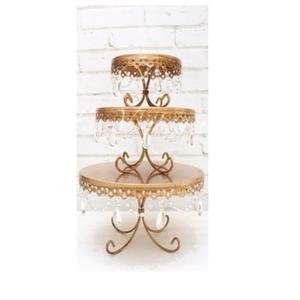 Soporte profesional para pasteles de panadería Exquisito metal dorado con aspecto pulido elegante y soporte resistente - Product Image 3