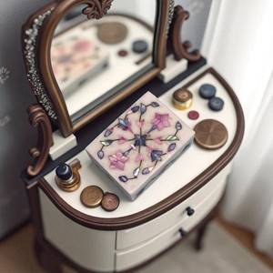 Handmade White Marble Jewelry <b>Box</b> with Pink Gemstone <b>Floral</b> Inlay Decorative Stone Gift & Storage <b>Box</b> - Product Image 2