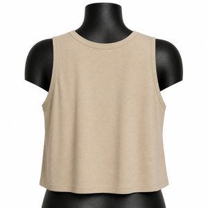 Top Corto Holgado Beige Personalizado para Mujer, Sin Mangas, Informal, para Gimnasio, Yoga, Fitness, Ropa Deportiva, Venta al Por Mayor OEM - Product Image 2