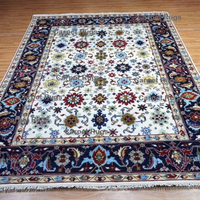 Hariz crème Oushak tapis 8x10 laine/soie tapis salon traditionnel qualité supérieure motif abstrait faible Pile animaux acceptés pour