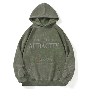 Sweat-shirt à capuche unisexe surdimensionné vintage streetwear en coton 100% avec poches, vente en gros d'usine, personnalisable, imprimé numériquement - Product Image 2