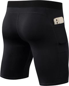 Short de fitness à séchage rapide avec poches hommes Compression Gym sport serré logo personnalisé bas serré hommes en cours d'exécution - Product Image 2