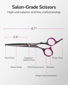 Ciseaux de coiffure professionnels droits et tranchants en acier inoxydable pour droitiers, 6,5 pouces, pour salon de coiffure - Product Image 6