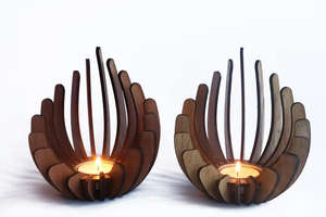 Bougeoir en chêne bougeoir en bois bougeoirs en bois pour la décoration intérieure - Product Image 4