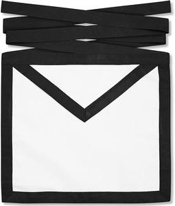 Masonic Blue Lodge Funeral <b>Apron</b> White Cotton Duck Cloth with <b>Black</b> Ribbon Traditional Freemason-Mourning Regalia Set of (12) - Product Image 2