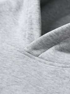 Sweat-shirt à capuche oversize en coton lourd sans cordon, logo personnalisé, haute qualité, épaules tombantes, pour homme - Product Image 4