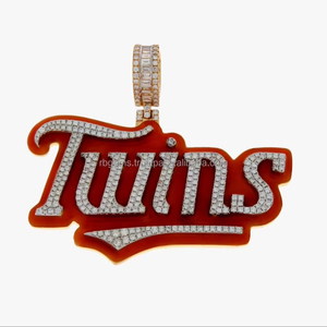 RB Gems Personnalisé 925 Argent VVS Moissanite Pendentif Glacé Or Rose Placage Hip Hop Style Fine Jewelry Diamant Main Laiton Matériel - Product Image 2