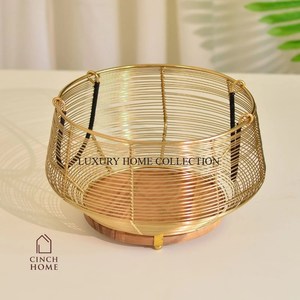 New Iron Fruits and <b>Bread</b> <b>Basket</b> with Premium Craftsmanship Perfect Golden Finished for Creating a Rustic Vibe in Your Home - Product Image 6