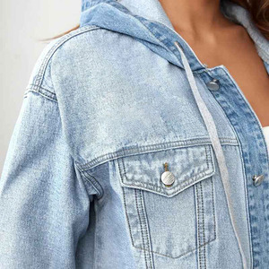 Vestes en jean personnalisées avec logo pour la vente en gros en Europe et en Amérique, vestes en jean unies, délavées à l'acide, pour femmes, vente chaude 2024 - Product Image 5