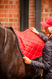 Tapis de selle de dressage personnalisable en matériau écologique sublimé Safari, matelassage losanges marron clair - Product Image 5