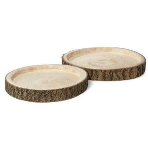 Prix de gros Assiette de présentation décorative en bois Assiette ronde rustique pour mariage restauration maison salle à manger et table - Product Image 4