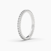 Bague d'éternité unisexe délicate en or 14K et 18K plaqué rhodium, bague de mariage de luxe avec diamant de laboratoire taille brillant VVS-VS de 0,53 ct