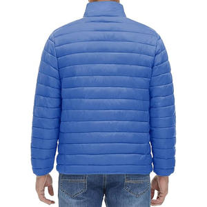 Veste matelassée en polyester bleu de haute qualité pour homme avec logo personnalisé pour l'hiver, pour une utilisation en extérieur, téléchargée par Dress Sports - Product Image 4