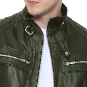 Veste d'hiver pour homme grande taille, respirante, en cuir, imperméable, écologique, service OEM, couleur personnalisée, streetwear, col montant, fermeture avant - Product Image 5