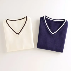 Custom Logo Jacquard Letters <b>Men's</b> Sleeveless V Neck <b>Sweater</b> <b>Vest</b> Knitted Pullover Knitwear - Product Image 2