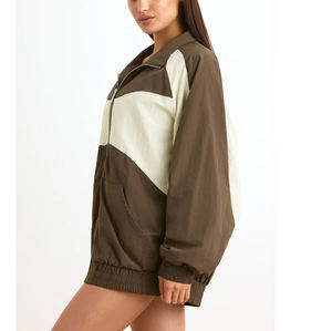 Veste coupe-vent pour femmes fermeture à glissière décontractée imperméable conception personnalisée service OEM patchwork couleur veste d'été légère - Product Image 6