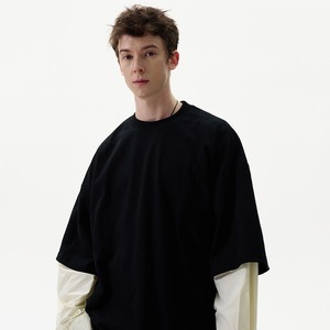 เสื้อยืดสองชั้นสำหรับผู้ชายเสื้อยืดใส่สบายโลโก้ตามสั่งสำหรับผู้ซื้อทั่วโลก - Product Image 2