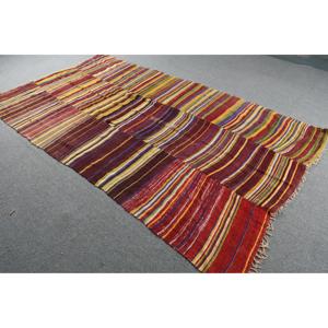 พรมคิลิมวินเทจขนาด 6.2x9.1 ฟุต พรมตุรกี พรมขนสัตว์สีแดงแบบตะวันออก - Product Image 2