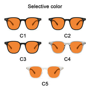 Material TR90, gafas de ordenador, gafas de bloqueo de luz azul para hombres y mujeres, montura negra, templo de madera, lente amarilla, naranja y roja - Product Image 5