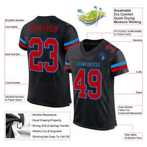 Maillot de football américain personnalisé Elite, uniforme de qualité supérieure léger et durable pour la compétition des clubs des collèges et des jeunes - Product Image 2