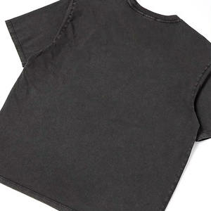 T-shirt surdimensionné vintage délavé avec logo personnalisé T-shirt streetwear en coton épais délavé à l'acide avec poche T-shirts pour hommes - Product Image 2