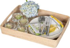 Plateau en rotin rectangulaire vietnamien naturel de haute qualité en bambou tissé à la main pour les outils de fruits et légumes - Product Image 4