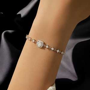 Superventas Moissanite lujo 925 pulsera de plata esterlina para mujer Boda nupcial joyería llamativa perfecta para el Día de San Valentín - Product Image 1