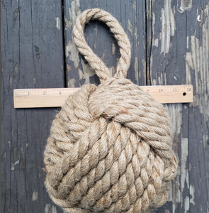 Large Knotted Rope Doorstop with Loop Monkey Fist Sailor Rope Knot Heavy Doorstoper Jute Rope - <b>Nautical</b> Decor - Product Image 2