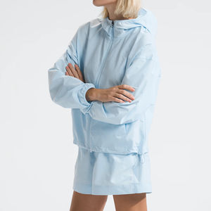 Trajes de Jogger personalizados, conjunto de pantalones cortos de 2 piezas, chándales holgados cortavientos de retazos para hombre, conjunto corto con capucha, Color de contraste - Product Image 4