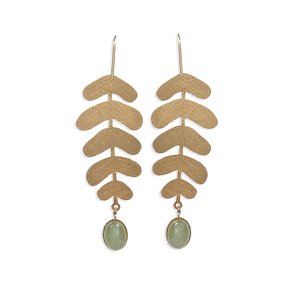 CUCOCUCA E235 YXQ Pendientes de Acero Inoxidable con Ágata Verde Natural, Pendientes de Ágata Verde a la Moda - Product Image 2