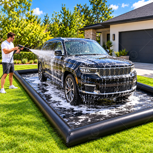 Alfombrilla de lavado de coches inflable, impermeable profesional, móvil, servicios de detalle de coches, alfombrilla de suelo de PVC, <span class=keywords><strong>piscina</strong></span> de lavado de coches a la venta - Product Image 1