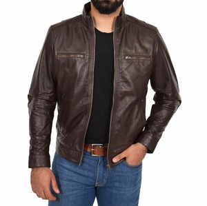 Meilleur prix personnalisé pour hommes veste en cuir de mode vestes en cuir respirantes avec poches à fermeture éclair veste pour hommes livraison DDP - Product Image 1